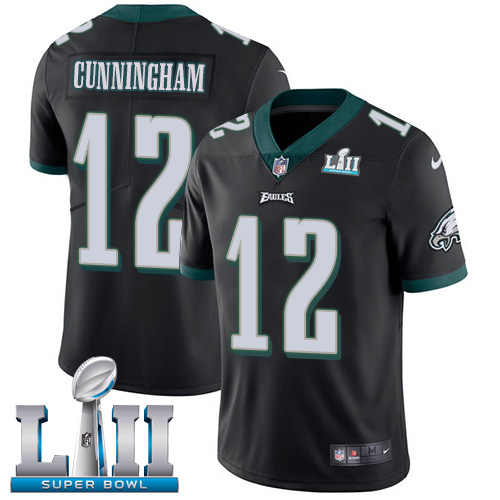 Nike Eagles #12 Randall Cunningham Black Alternate Super Bowl LII Men's Stitched NFL Vapor Untouchable Limited Jersey